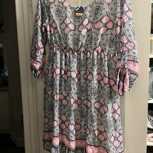 Pinkblush Pink and Blue Patterned Dress
